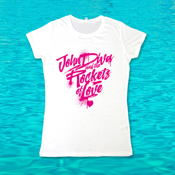 Girlie T-Shirt white - logo pink 