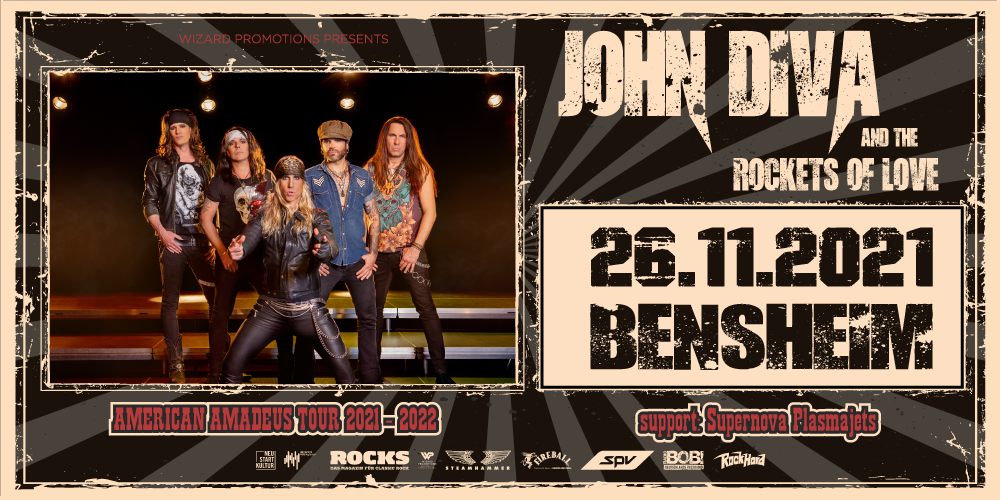Tickets JOHN DIVA & THE ROCKETS OF LOVE, American Amadeus Tour 2021 in Bensheim