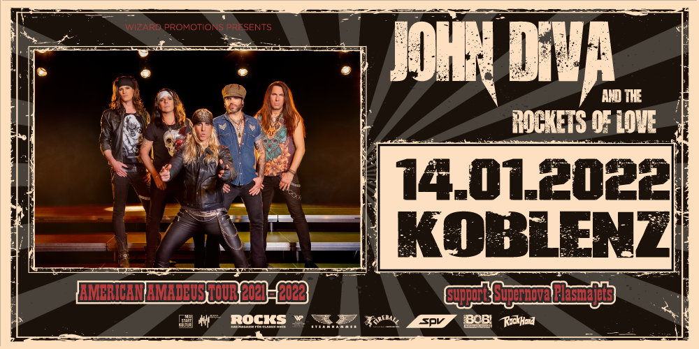 Tickets JOHN DIVA & THE ROCKETS OF LOVE, American Amadeus Tour 2022 in Koblenz