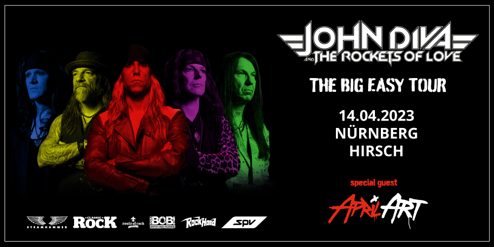 Tickets JOHN DIVA & THE ROCKETS OF LOVE, THE BIG EASY TOUR 2023 in Nürnberg